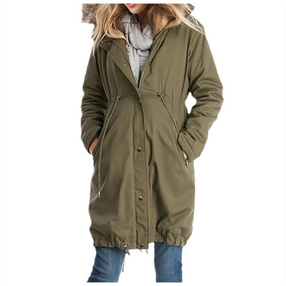 UFOUND New Fall/winter Hooded Collar Maternity Women Coat