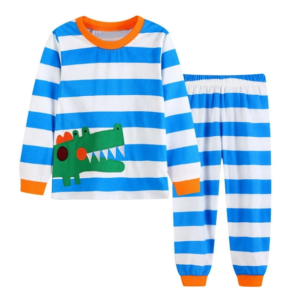 UFOUND Toddler Boys Pajamas Animals Cotton Kids 2 Piece Pj's Long Sleeve Sleepwear Sleepwear Set Outfits Child Trendy Nightwear