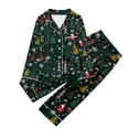 thumbnail image 1 of UFOUND Toddler Children Casual Printed Pajamas Set Button Down Lapel Long Sleeve Top And Pants Homewear Sleepwear Nightwear Loungewear Trendy Pjs, 1 of 3