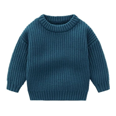 UFOUND Toddler Kids Children Solid Color Knit Sweater Winter Clothes For Girls Baby Tops Leisure