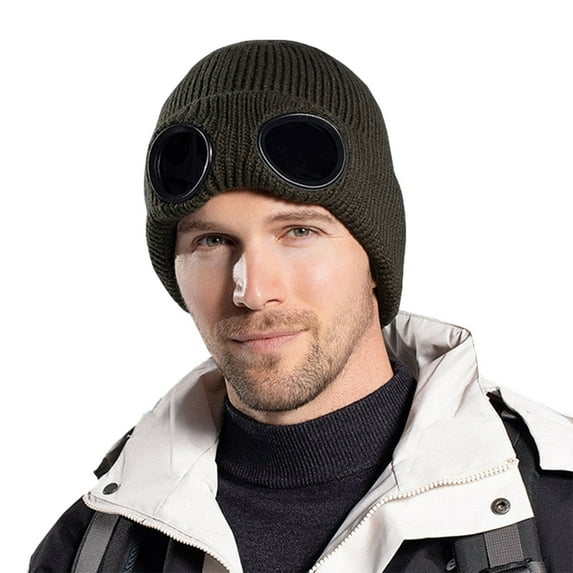 UFOUND Wind Glasses Knitted Hat Ski Skiing And Warm Wool Cap Knitted Hat Winter
