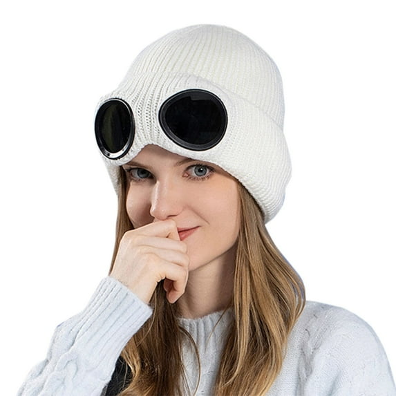 UFOUND Wind Glasses Knitted Hat Ski Skiing And Warm Wool Cap Knitted Hat Winter