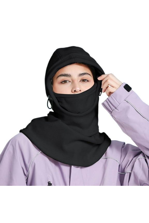 Winter Fleece Hood Ski Hat For Women Men Thermal Hat Cap Scarf For Cold Weather