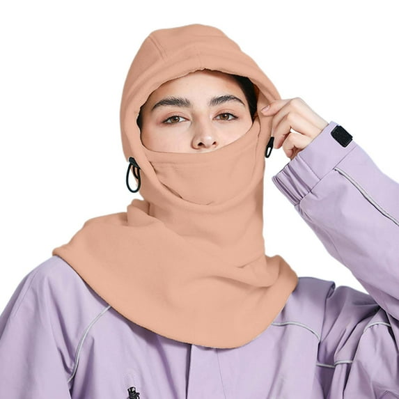 UFOUND Winter Fleece Hood Ski Hat For Women Men Thermal Hat Cap Scarf For Cold Weather