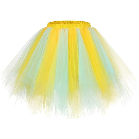 UFOUND Women Candy Color Multicolor Skirt Support Half Body Puff Petticoat Colorful Small Short Skirt Cozy