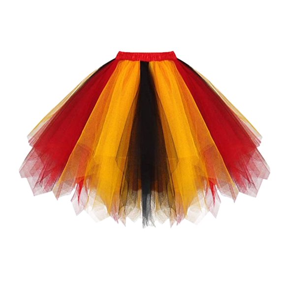 UFOUND Women Candy Color Multicolor Skirt Support Half Body Puff Petticoat Colorful Small Short Skirt Relaxed Fit