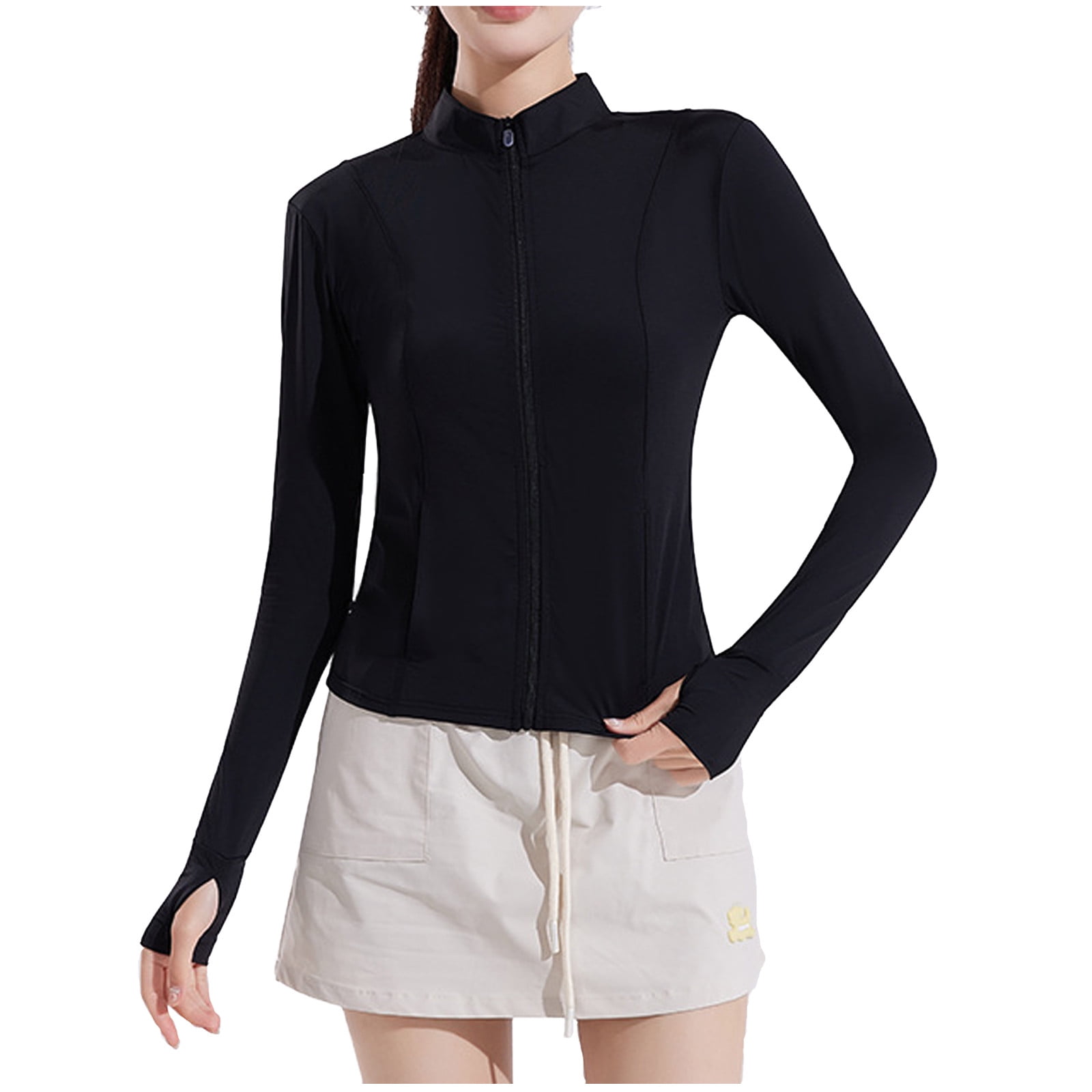 UFOUND Women Coats 2024 New Slim Yoga Jacket Nylon Sun Protective Clothing Relaxed Fit Winter Outwear