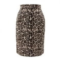 thumbnail image 1 of UFOUND Women Faux Suede Leopard Pencil Skirt Knee Length High Waist Print Bodycon Midi Skirts Trendy, 1 of 3
