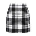 thumbnail image 1 of UFOUND Women High Waist Plaid A-Line Pencil Skirt Tight Fitting Mini Wool Skirt Cute, 1 of 8