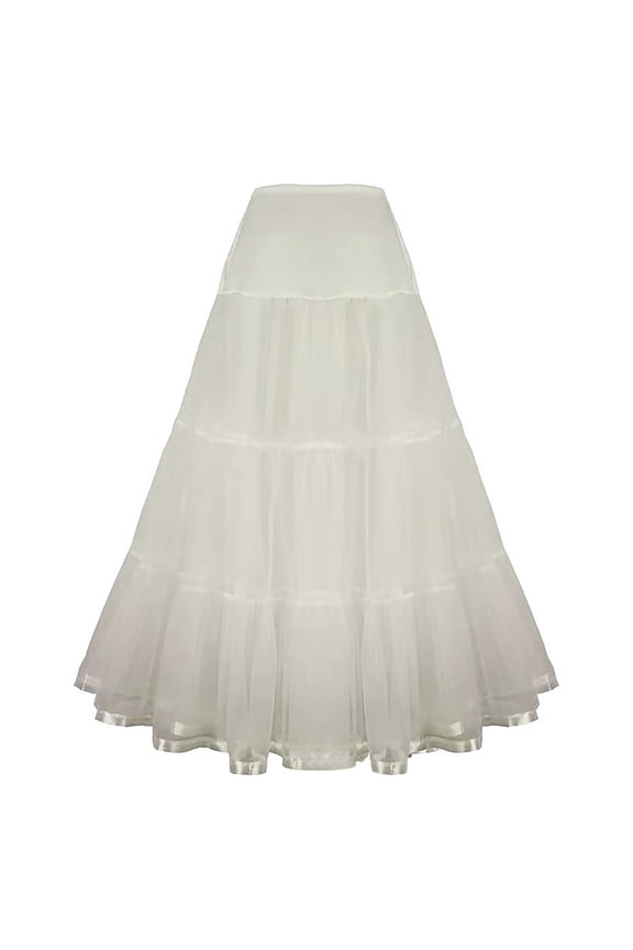 Women Irregular Hem Wedding Skirt Long Petticoat Tutu Skirt Lovely