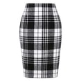 thumbnail image 1 of UFOUND Women Pencil Plaid Midi Skirt Autumn/Winter High Waist Fitted Knee Length Wool Skirt Breathable, 1 of 8