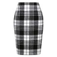 thumbnail image 1 of UFOUND Women Pencil Plaid Midi Skirt Autumn/Winter High Waist Fitted Knee Length Wool Skirt Leisure, 1 of 8
