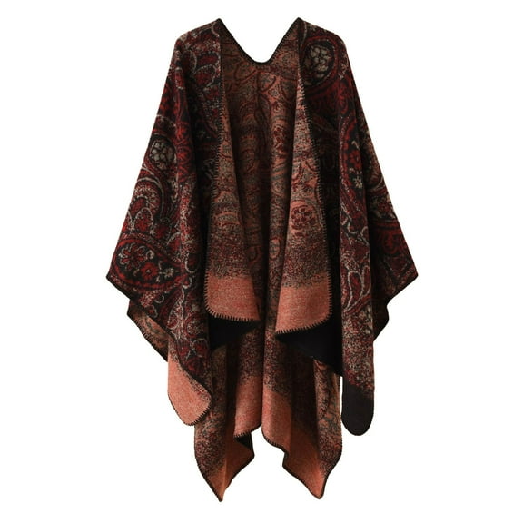 UFOUND Women Printed Shawl Fashionable Warm Soft Cardigans Scarf Double Thickened Shawl Winter
