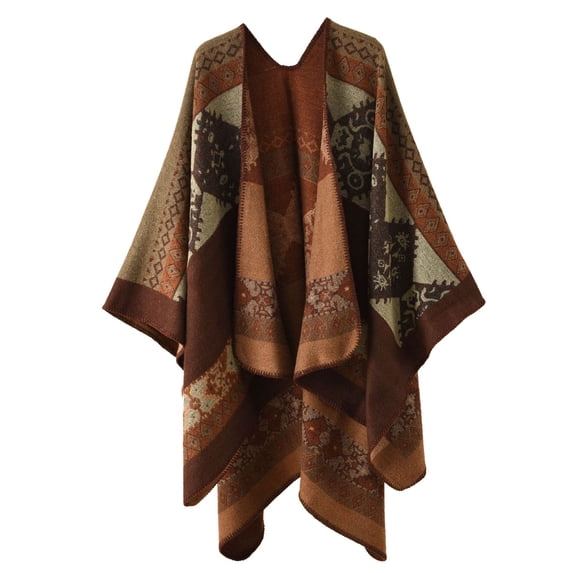 UFOUND Women Printed Shawl Fashionable Warm Soft Cardigans Scarf Double Thickened Shawl Winter