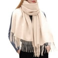thumbnail image 1 of UFOUND Women Winter Solid Color Tassel Shawl Warm Scarf, 1 of 4