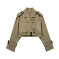 thumbnail image 1 of UFOUND Women With Belt Long Sleeve Short Casual Trench Jacket Short Coat Cozy Winter Outwear, 1 of 2