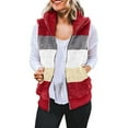 thumbnail image 1 of UFOUND Women's Coat Vest Winter Plus Size Casual Color Block Plush Zipper Warm Outwear, 1 of 5
