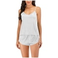 thumbnail image 1 of UFOUND Women's Sleepwear Sexy Silk Pajama Set With V-Neck Spaghetti Strap Vest And Sleeveless Shorts For Home Wear Loungewear Comfy Nightwear Pjs, 1 of 8