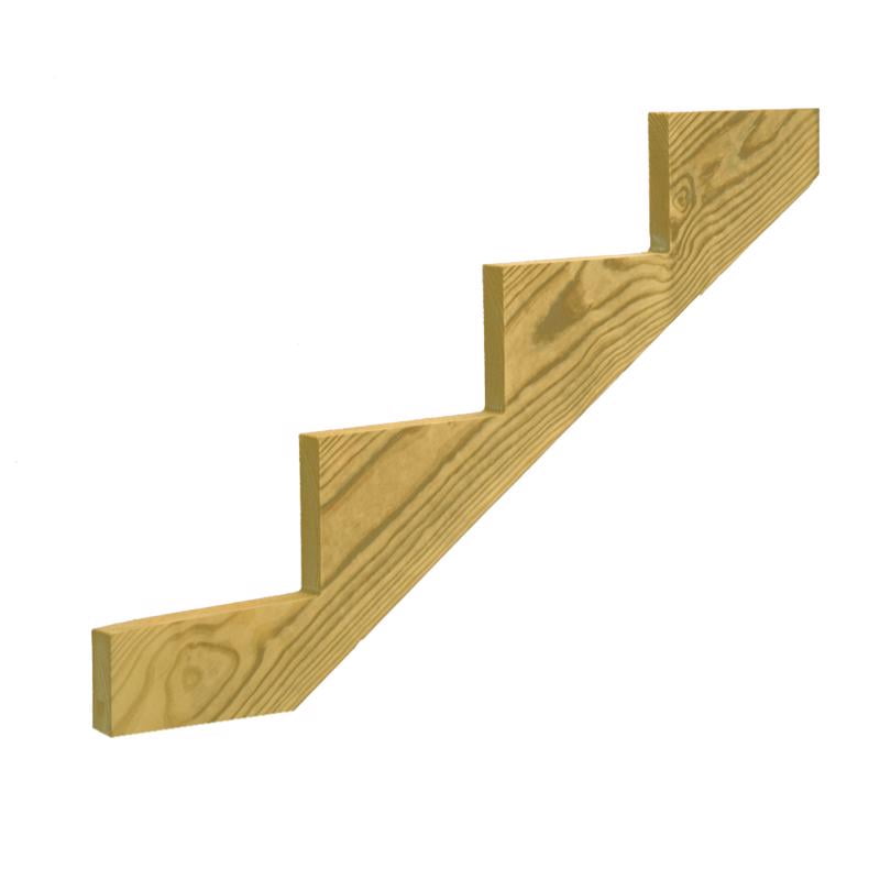 UFP 279713 Stair Stringer, 47.71 in L, 11-1/4 in W, 4-Step, Wood ...