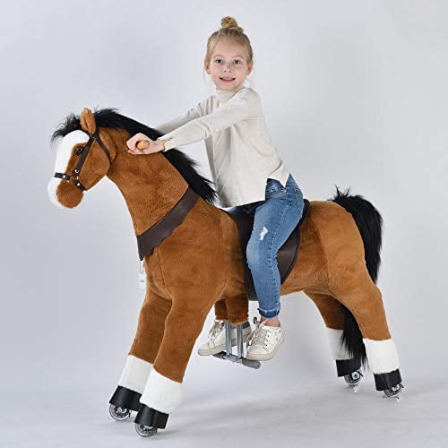 UFREE 03B-BH Unisex 6 Years & Up Large Ride On Horse, Black, 44"