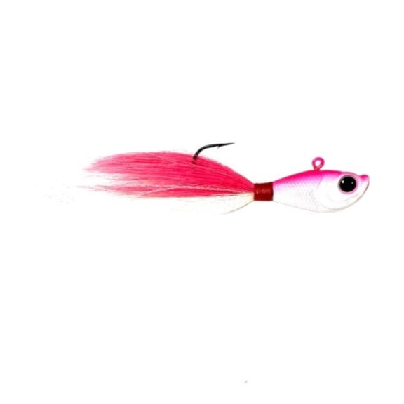 UFSHN Minnow Head Natural Bucktail Jig, 3/4 oz., Pink Shine