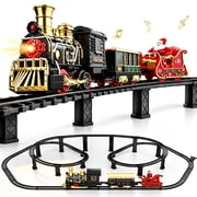 UFULMN Electric Train Set with 3D Elevated Tracks Quiet Mode Christmas Train Maximum Recommended Age 3+ for Kids Material