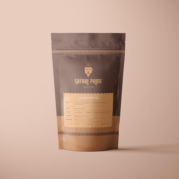 Safari Pride Coffee | Uganda Bugisu Premium Single Origin Roast | Smooth Medium Roast with Fruity Wine Toned Smooth Notes | Gourmet Sustainable Direct Trade African Coffee | 12 oz Bag