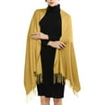 thumbnail image 1 of UGEASLI Plus Size Fall Fashion Shawl Wraps For Women Elegant Soft Wraps For Evening Dresses Wedding Winter Warm Long Large Scarf, Yellow2, 1 of 6