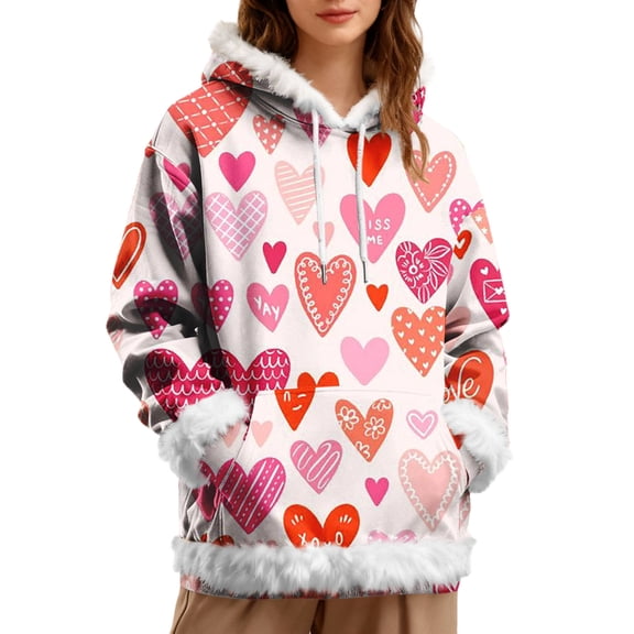 UGEASLI Wearable Blanket Hoodie for Women, Oversized Fluffy Sherpa Hooded Sweatshirt with Pockets, Cozy Fleece Lounge Wear, Winter Warm Home Hoodie, Gifts for Her Valentine, Pink