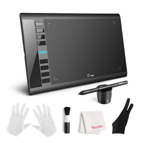 UGEE M708 10" x 6" Graphics Tablet, 8192 Pressure Sensitivity, Battery-Free Stylus, Black