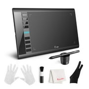 UGEE M708 10 x 6 Graphics Tablet, 8192 Pressure Sensitivity, Battery-Free Stylus, Black