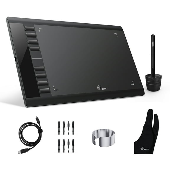 UGEE M708 Graphics Drawing Tablet, 10 x 6 Inches Digital Tablet with Pen for Linux, Mac, Windows PC