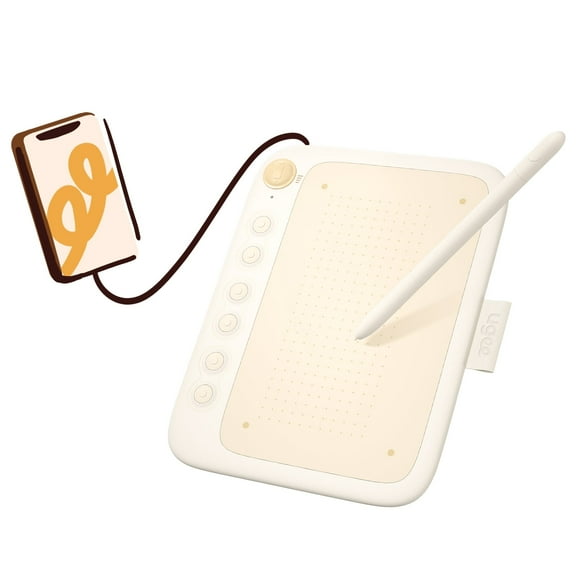 UGEE Q6 Graphics Drawing Tablet, 6.3x3.5 inches Pen Tablet with 6 Customized Keys, Android Support