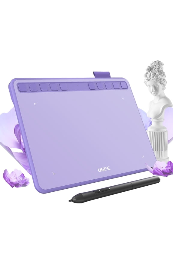 S640 Graphic Drawing Tablets 6.3x 4 Inches Digital Pen Tablet for Linux, Mac, Windows PC and Android OSU, Purple.