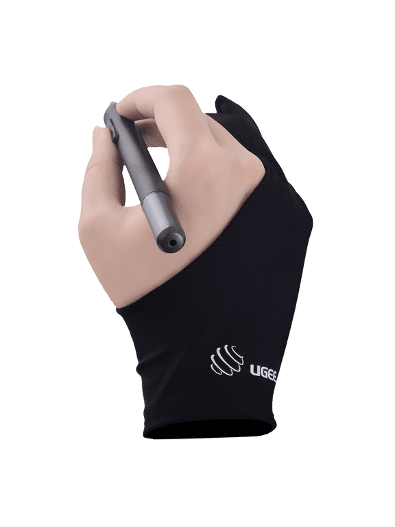 Two-Finger Drawing Glove, Upgraded Artist Glove for Tablet & iPad, Black, One Size, 1 Pack