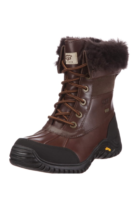 Adirondack II 5446 Womens Obsidian Leather Mid Calf Snow Boots Size 6 UGG640