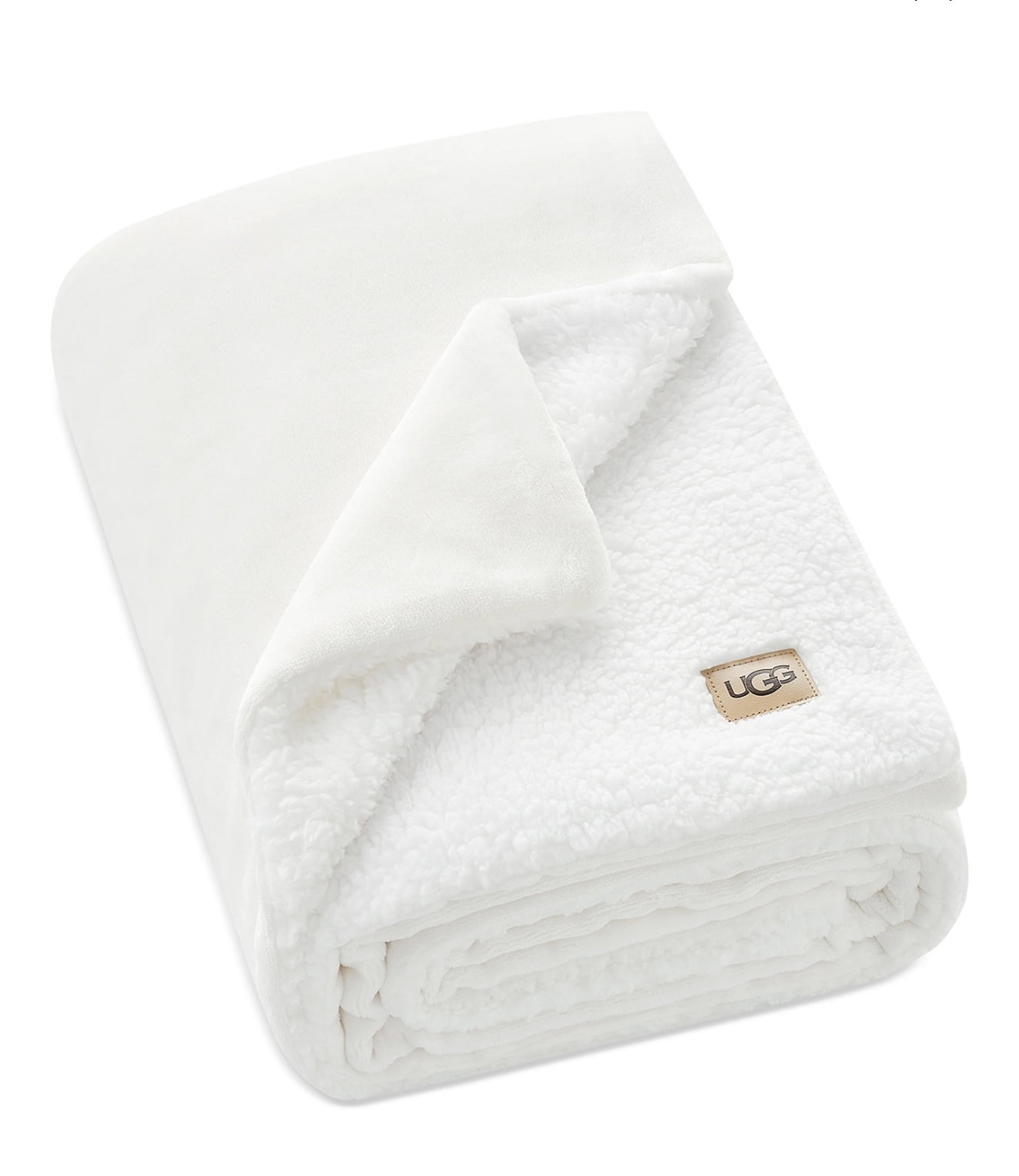 UGG Avery Off White Solid Plush Sherpa Throw