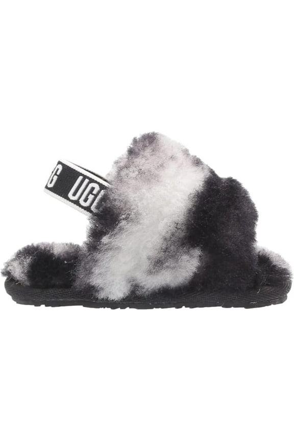 Fluff Yeah Slide Marble Black  1123638T-BLK Toddler Size 12