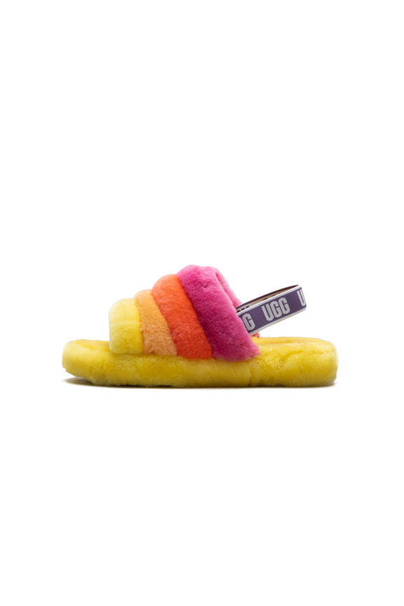 GRADE SCHOOL Fluff Yeah Slide GS "Yellow Rainbow" 1116157K YRNB 1116157K YRNB from Stadium Goods