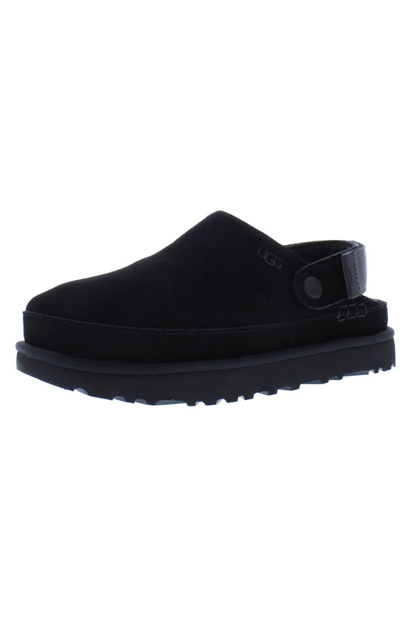 Goldenstar Clog Suede Womens Shoes Size 9.5, Color: Black