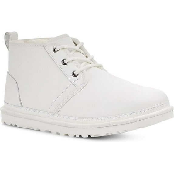 UGG Neumel 1133777 Mens White Leather Wool Sockliner Comfort Chukka Boots NR6398 (10)