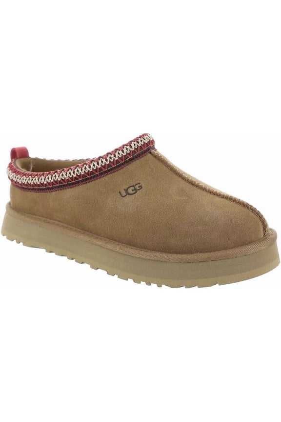 Tazz 1143776K-CHE Slippers Kids Chestnut Brown Suede Round Toe Slip-On GUG60