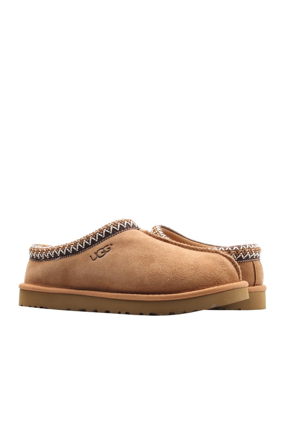 Tasman Men's Suede Wool Lined Foam Cushioned Slippers Brown Size 14