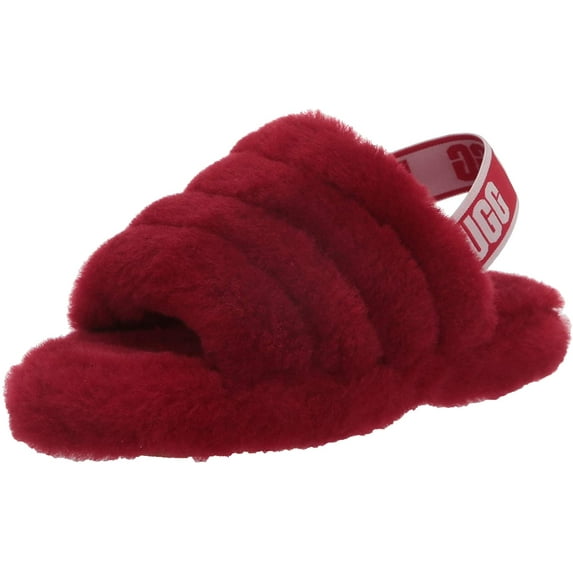 UGG Unisex-Child Fluff Yeah Slide Slipper Toddler 1-4 Years 6 Toddler Ribbon Red