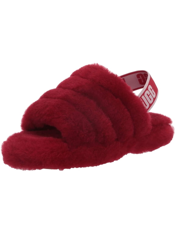 Unisex-Child Fluff Yeah Slide Slipper Toddler 1-4 Years 6 Toddler Ribbon Red