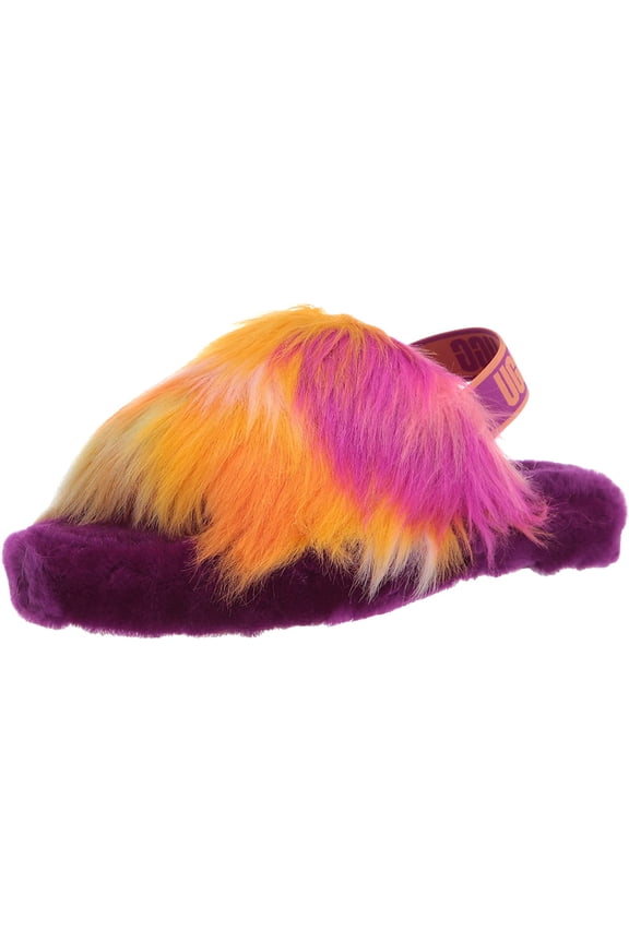 Unisex-Child K Fluff Yeah Slide Tie Dye Slipper Big Kid 8-12 Years 5 Big Kid Berrylicious