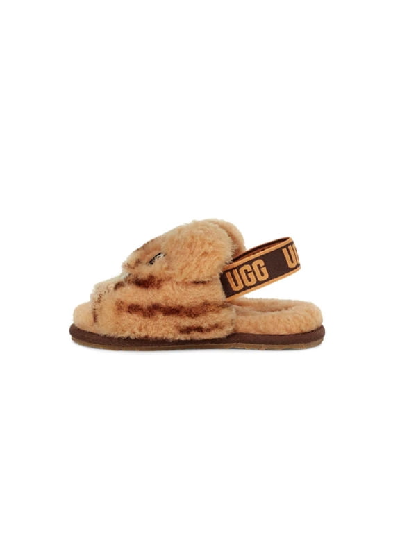 Toddler's UGG Fluff Yeah Slide Tiger Stuffie Daisy/Earth (1124940T-DDER) - 11