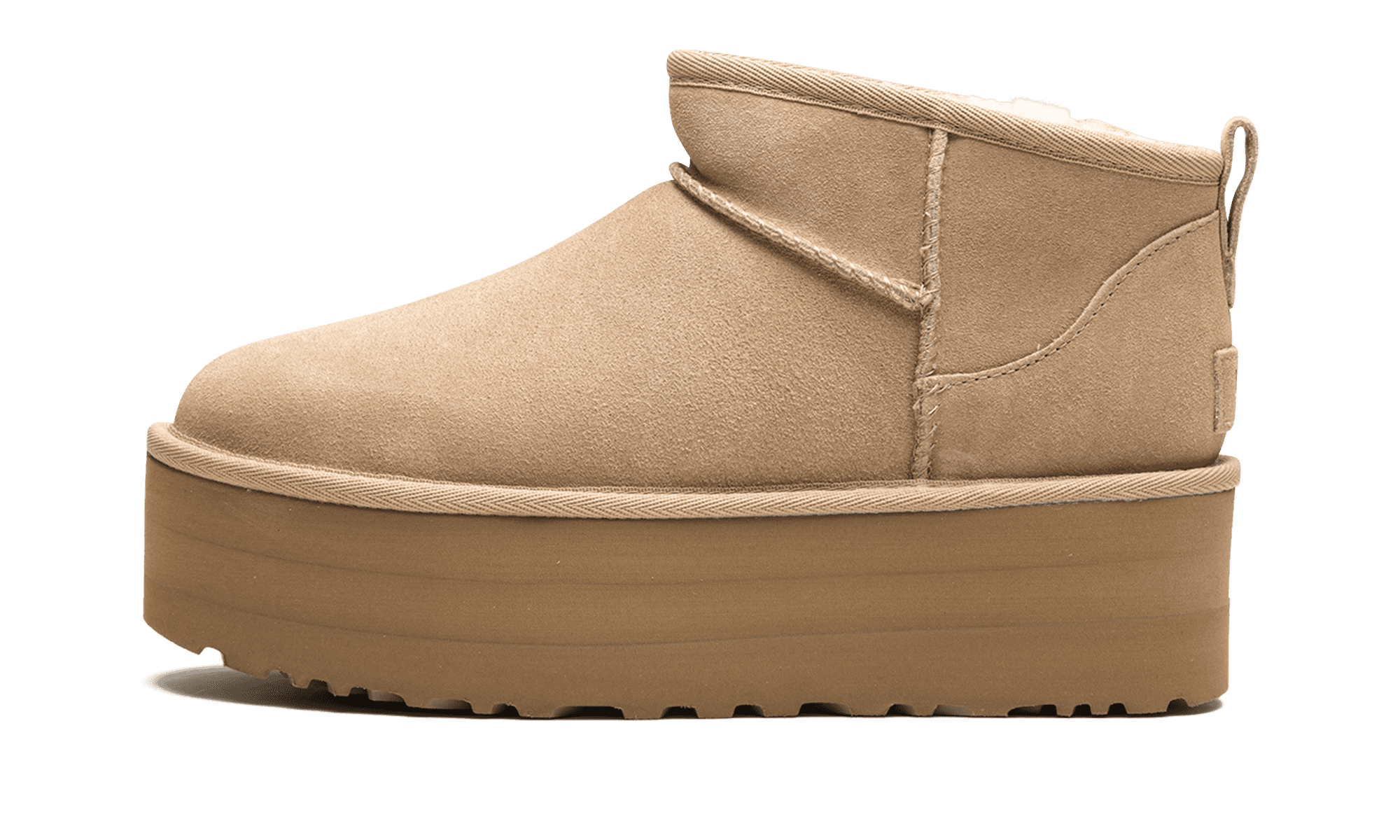 Ugg Mini Platform in Sand Unisex Women size 10/Men size9 UGG Classic Ultra Mini Platform Sand Beige Suede Ankle Boots  main image 4