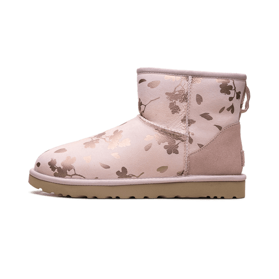 UGG WOMENS Classic Mini Womens "Floral Foil Pink Red Fleece Lined" 1118163 SLPN 1118163 SLPN from Stadium Goods