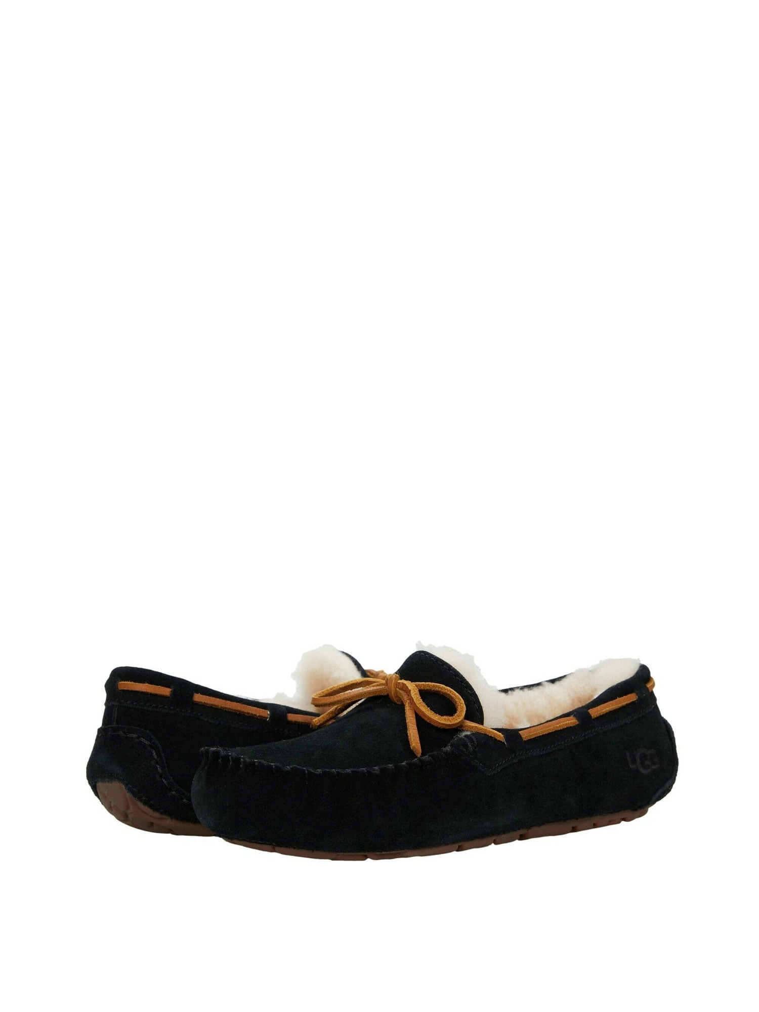 UGG Women's Dakota Suede Moccasin Slipper, Wool Lining, Rubber